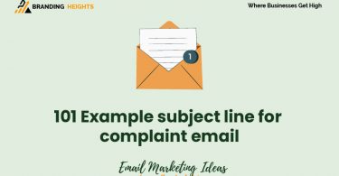 Example subject line for complaint email