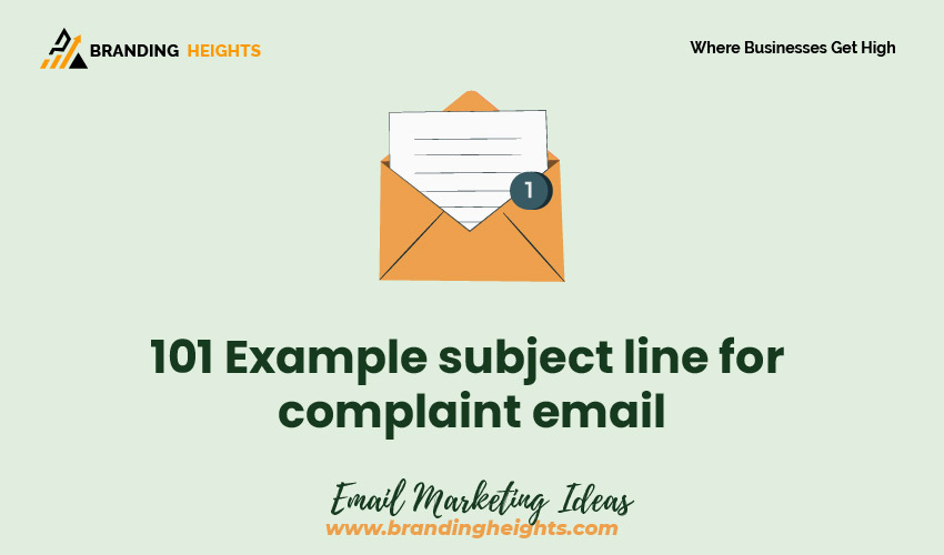 Example subject line for complaint email