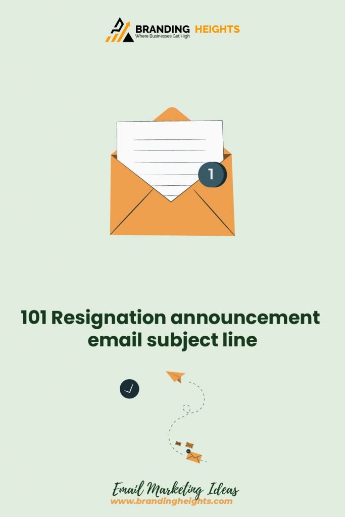 email subject line Resignation announcement