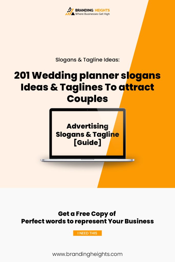 wedding planner tagline