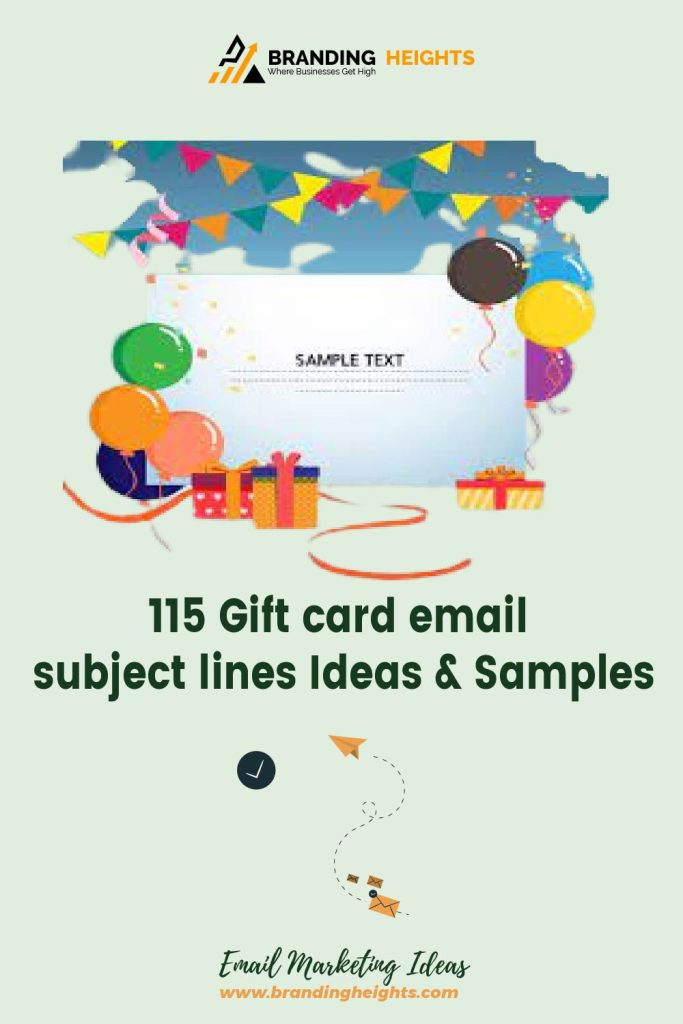 Gift card email subject lines