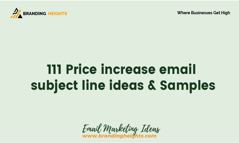 Price increase email subject line