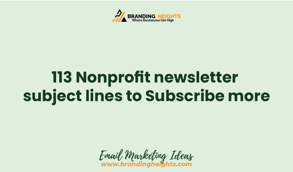 nonprofit newsletter subject lines examples