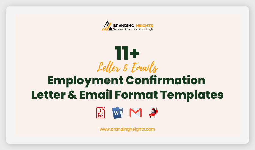 Employment Confirmation Letter & Email Format Templates