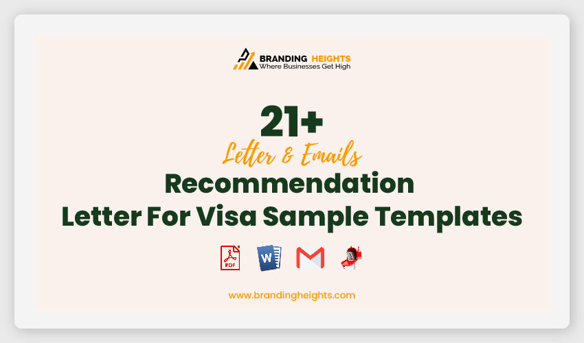 21 Recommendation Letter For Visa Sample Templates