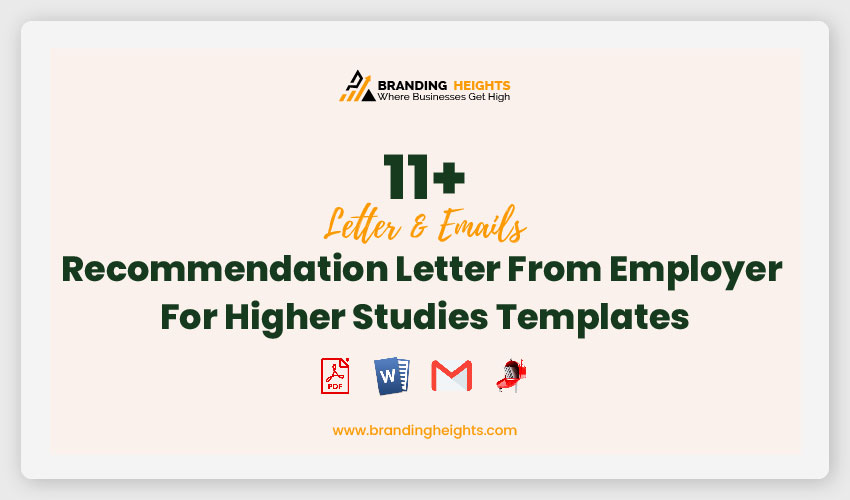 Recommendation Letter From Employer For Higher Studies Templates