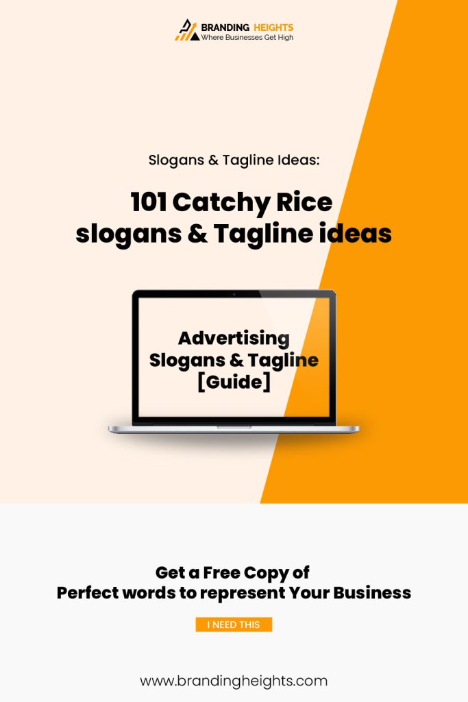 Rice taglines & Slogans ideas