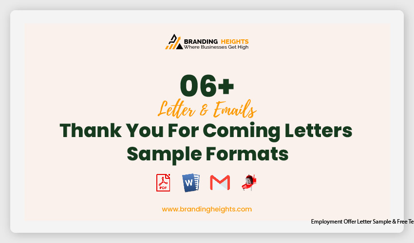 Thank You For Coming Letters Sample Formats