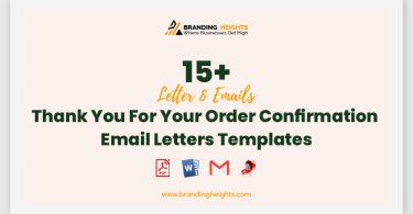 Thank You For Your Order Confirmation Email Letters Templates