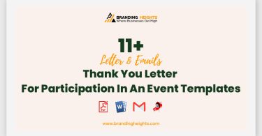 Thank You Letter For Participation In An Event Templates