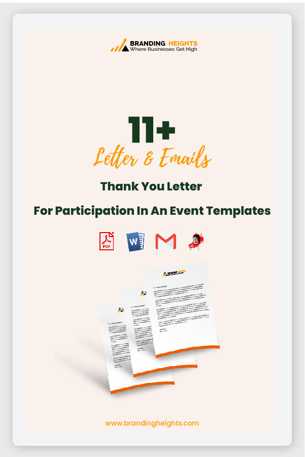 Thank you message for participation in an event