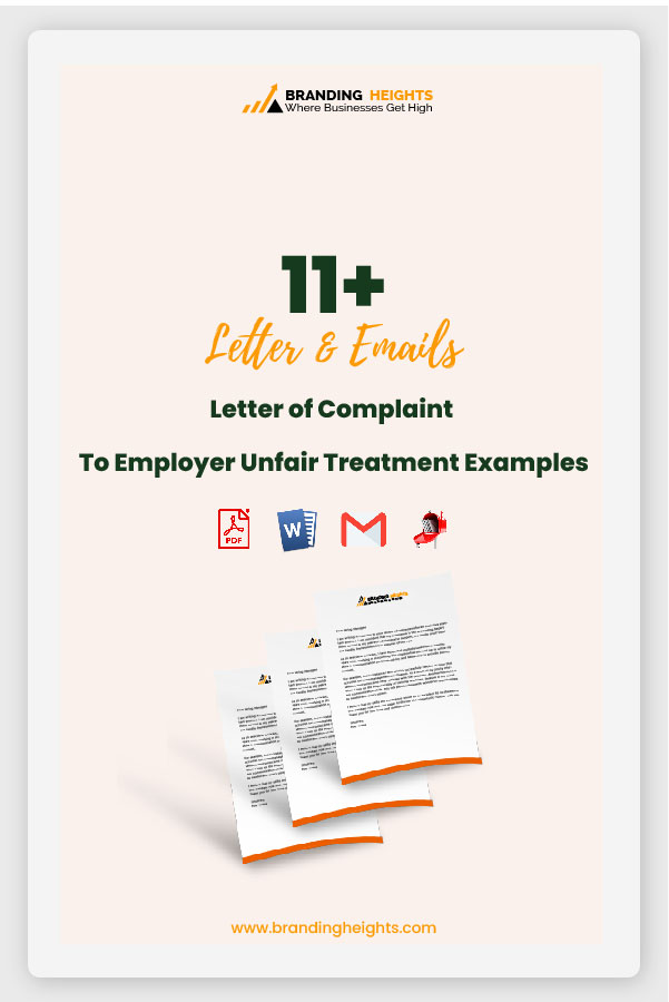 letter to HR about unfair treatment