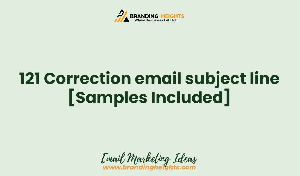sending a correction email subject line