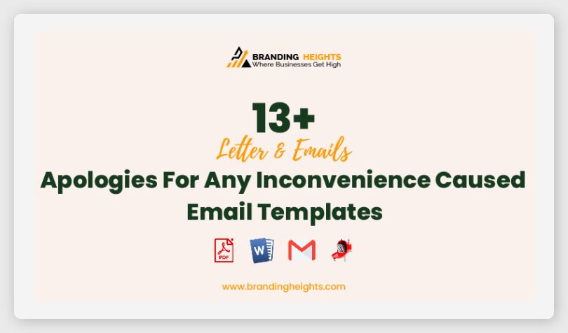 Apologies For Any Inconvenience Caused Email Templates