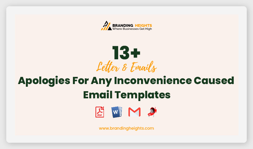 Apologies For Any Inconvenience Caused Email Templates
