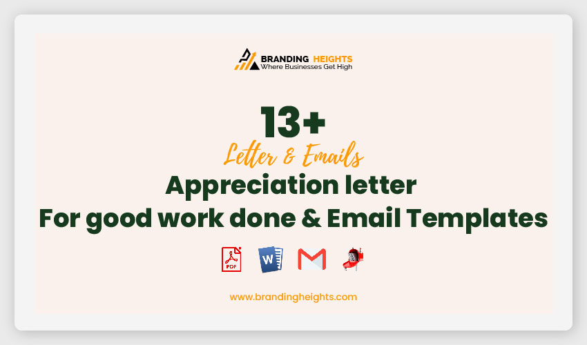 13 Appreciation Letter For Good Work Done Email Templates