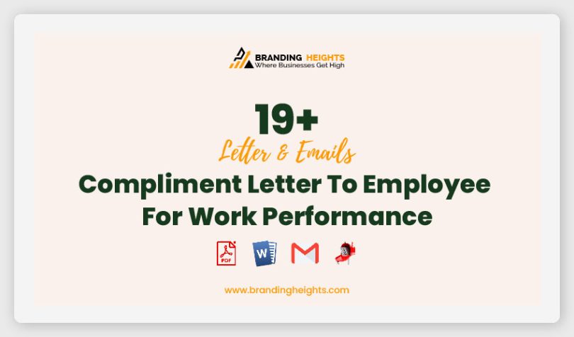 Compliment Letter To Employee For Work Performance