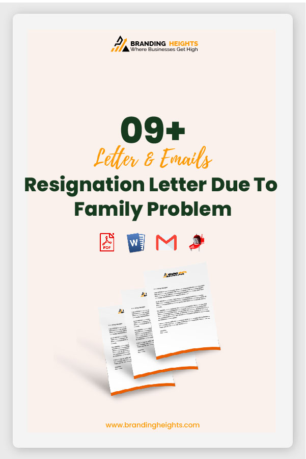 Immediate resignation letter due to family problem