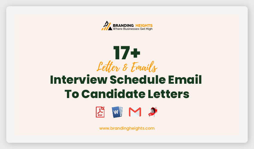 Interview Schedule Email To Candidate Letters