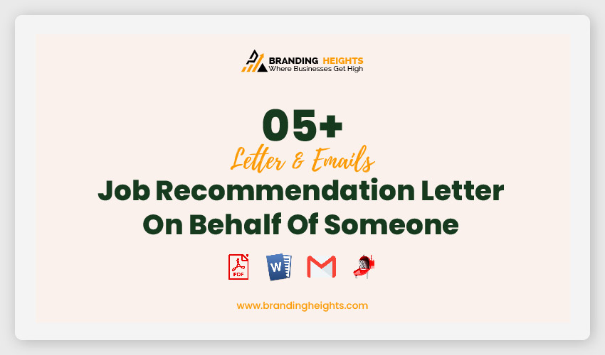 Job Recommendation Letter On Behalf Of Someone