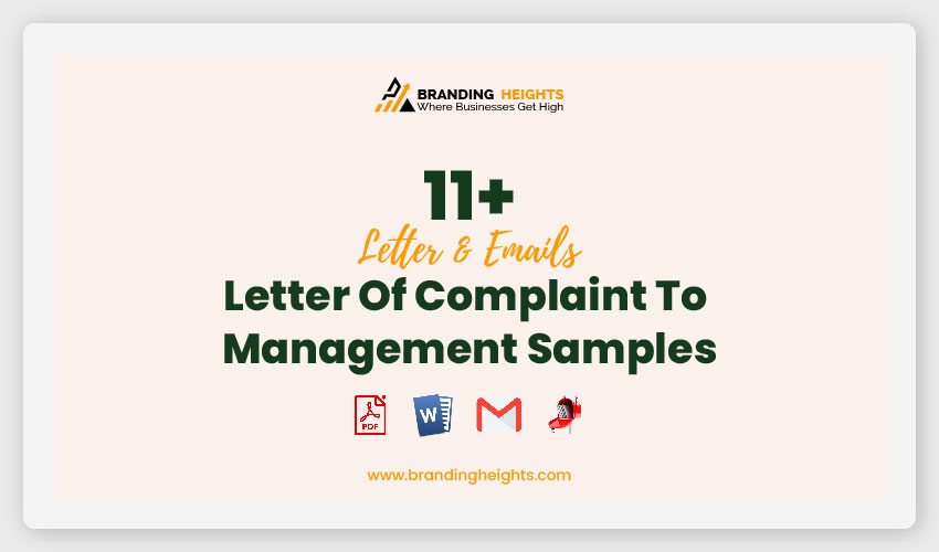 Letter Of Complaint To Management Samples