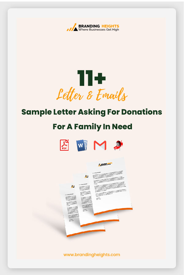 Letter asking for donations for a family in need
