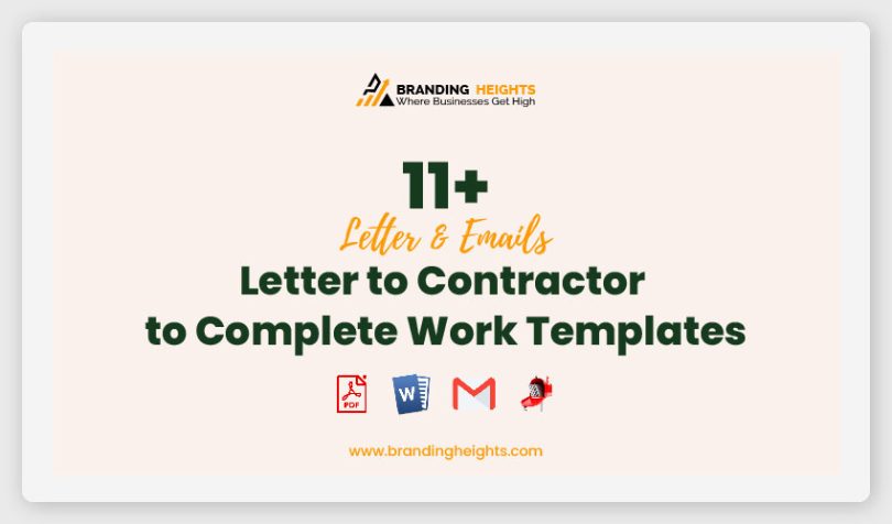 Letter to Contractor to Complete Work Templates