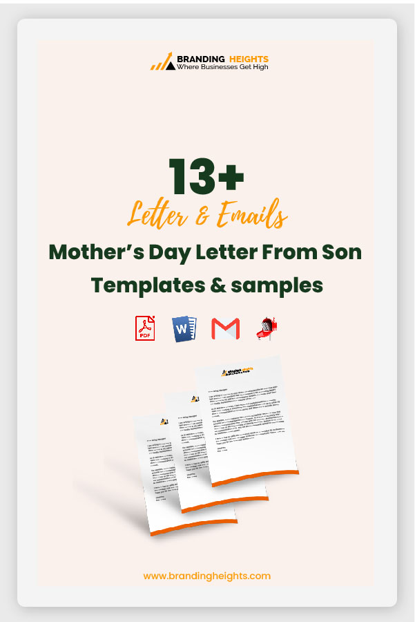 Mother’s Day Letter From Son format