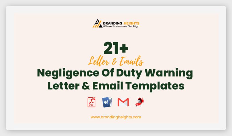 Negligence Of Duty Warning Letter & Email Templates