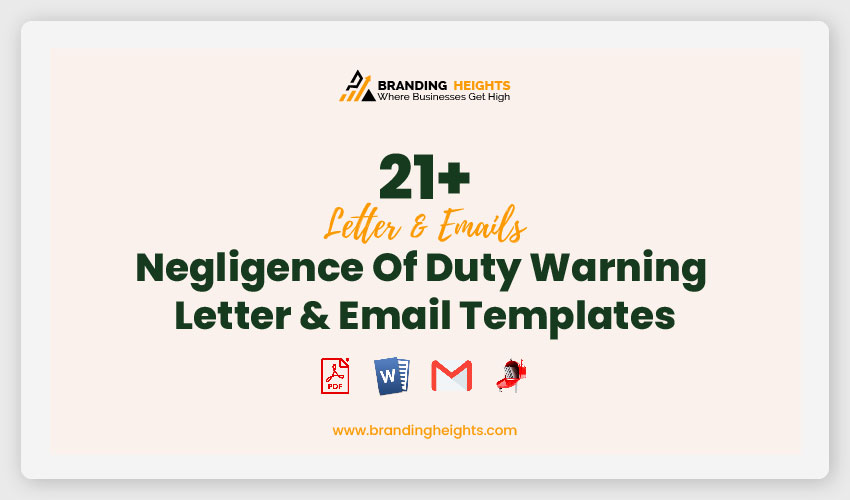 21 Negligence Of Duty Warning Letter Email Templates