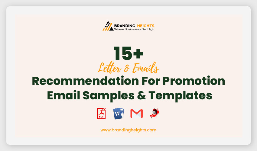 Recommendation For Promotion Email And Letters Templates