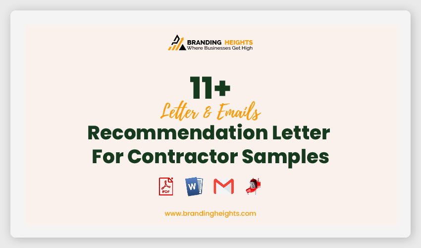 Recommendation Letter For Contractor Samples