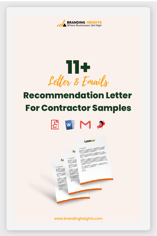 Recommendation letter from client to contractor