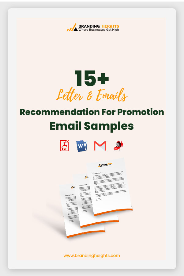 Sample recommendation letter for promotion