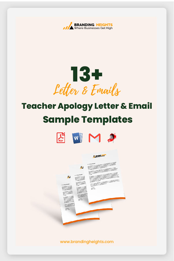 Teacher Apology Letter & email Templates & Samples
