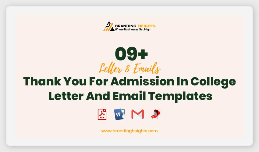 Thank You For Admission In College Letter And Email Templates