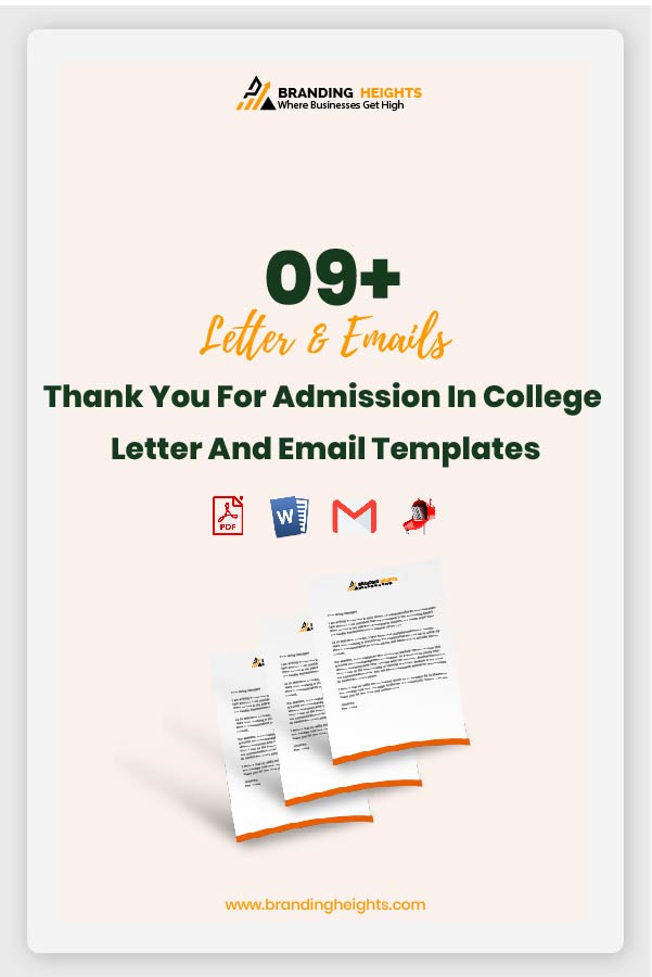 Thank You For Admission In College Letter Samples