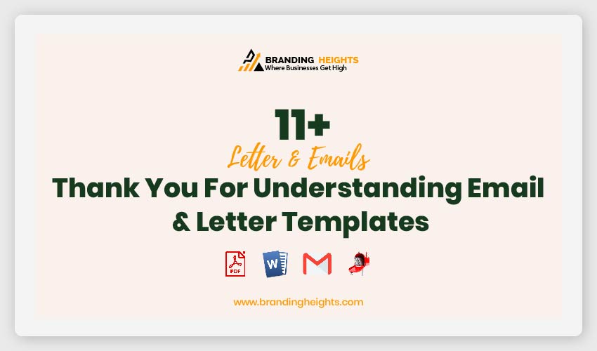 Thank You For Understanding Email & Letter Templates