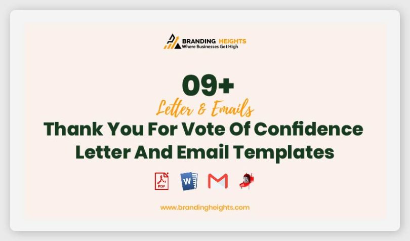Thank You For Vote Of Confidence Letter And Email Templates