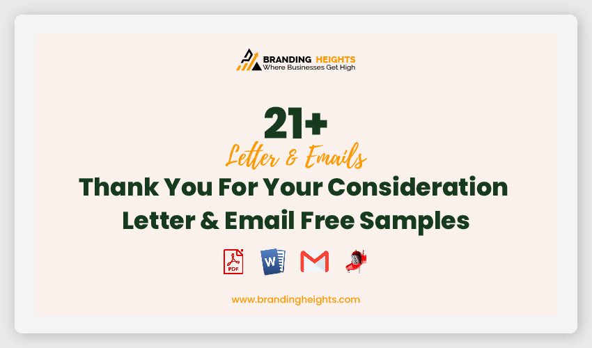 Thank You For Your Consideration Letter & Email Free Samples