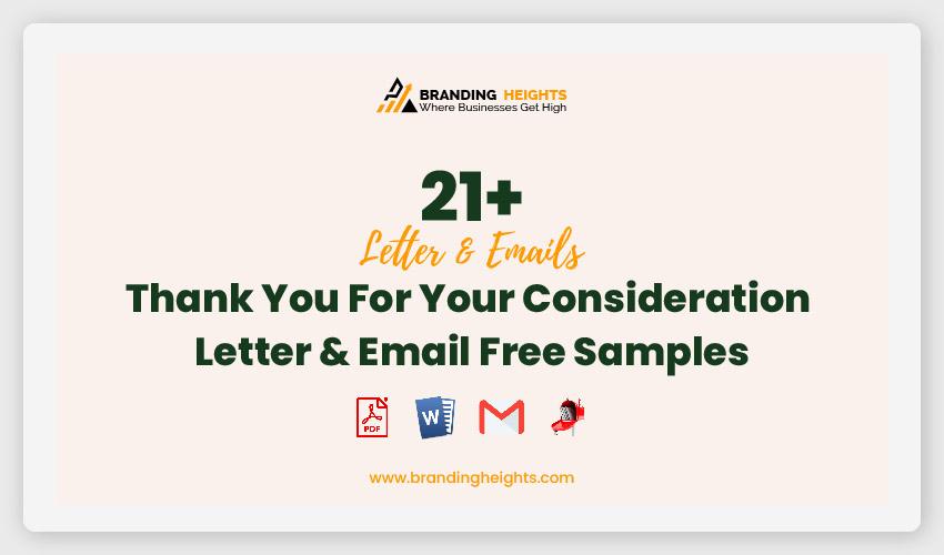 21 Thank You For Your Consideration Letter Email Samples