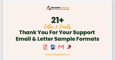 Thank You For Your Support Email & Letter Sample Formats