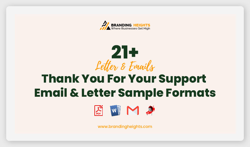 Thank You For Your Support Email & Letter Sample Formats