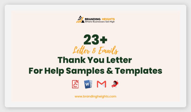 Thank You Letter For Help Samples & Templates