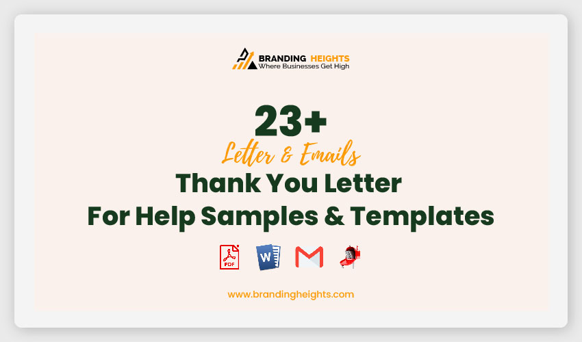 Thank You Letter For Help Samples & Templates