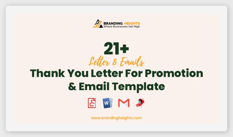 Thank You Letter For Promotion Templates