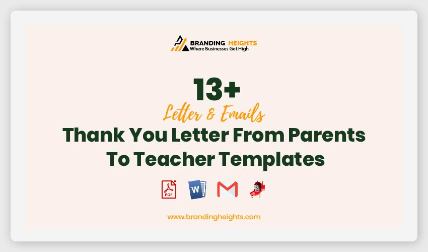Thank You Letter From Parents To Teacher Templates