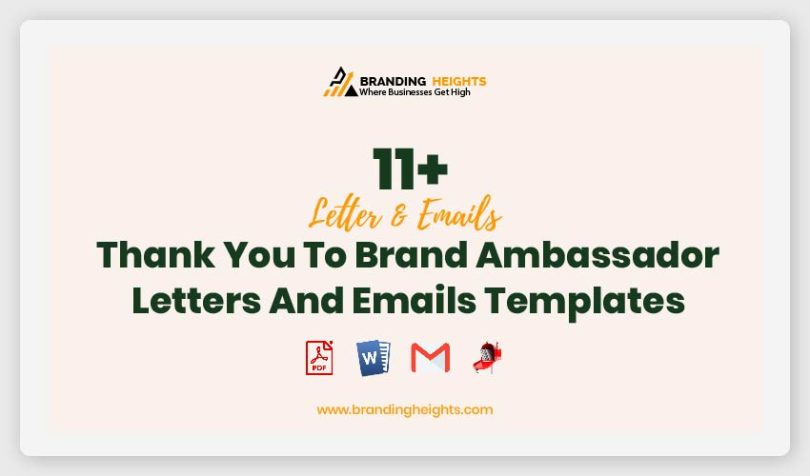 Thank You To Brand Ambassador Letters