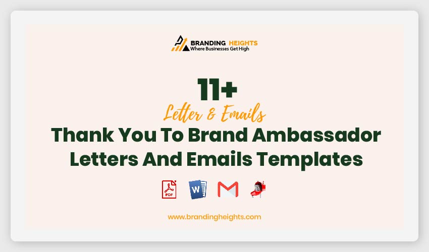 11 Thank You To Brand Ambassador Letters And Emails Templates 5658