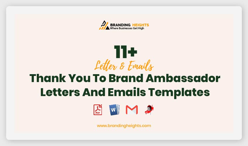 11 Thank You To Brand Ambassador Letters And Emails Templates